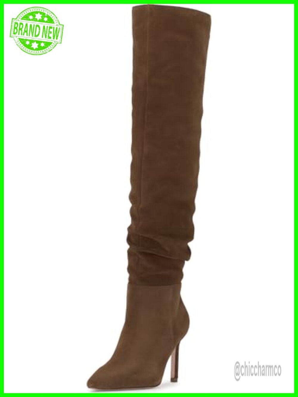 Suede Over-The-Knee Stiletto Heel Boots Pointed Toe
